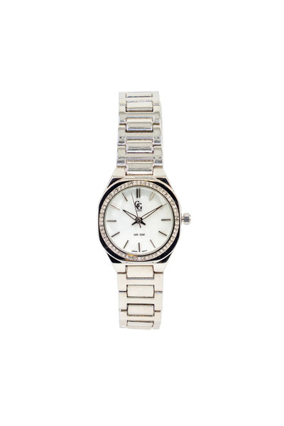 Peach Jewelry GG Luxe Paris Γυναικείο Ρολόι Lucea Ασημί Με Λευκό Καντράν