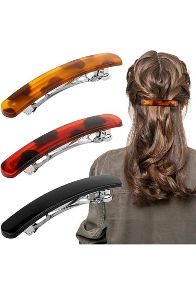Atoden Women's Matte Barrettes - 3 Pcs Flat French Vintage Hair Clips for Thi...