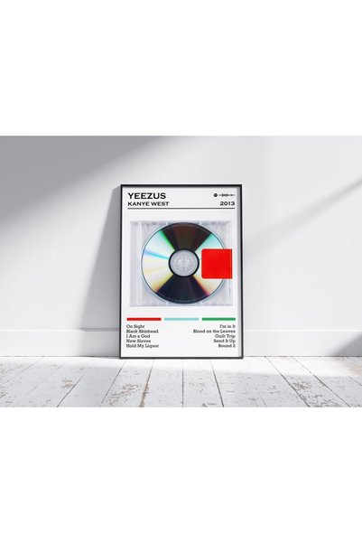 HOME MODE Kanye West Yeezus Album Tracklist Poster, Minimalist Music Poster, ...