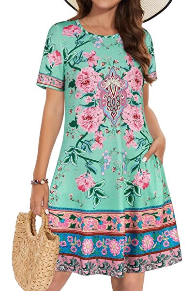 GENERAL elescat Summer Dresses for Women Casual Sleeveless Tshirt Beach Flowy...