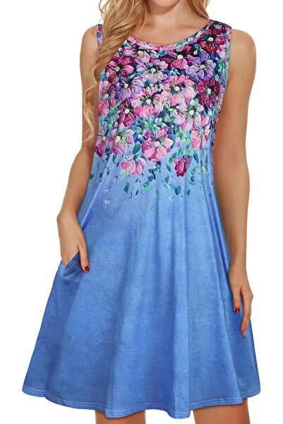GENERAL elescat Summer Dresses for Women Casual Sleeveless Tshirt Beach Flowy...