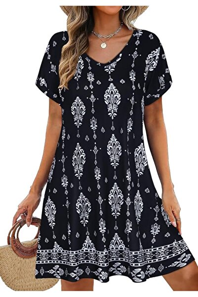GENERAL elescat Summer Dresses for Women Casual Sleeveless Tshirt Beach Flowy...