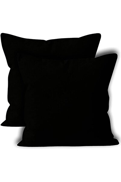 COM LIVING HOUSE Set de 2 fețe de pernă 90 x 90 cm din bumbac ranforce negru