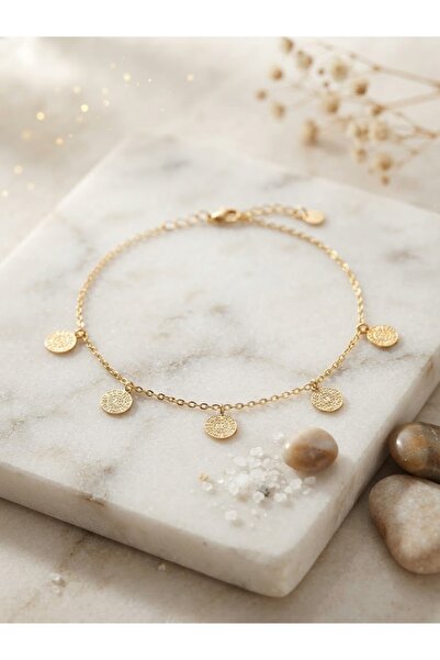 Peach Jewelry Peach Jewerly Αλυσίδα Ποδιού Από Ασήμι 925 Με Κρεμαστά Στοιχεία...