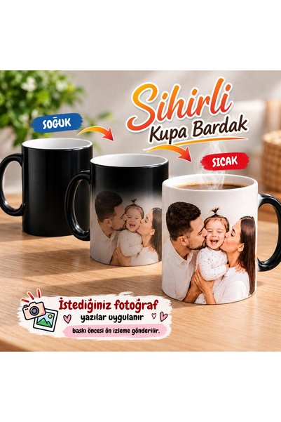 Hediye Baskıcı Kişiye Özel Sihirli Porselen Kupa Bardak 300 ml – Fotoğraf ve ...