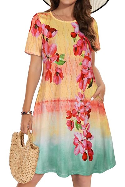 GENERAL elescat Summer Dresses for Women Casual Sleeveless Tshirt Beach Flowy...