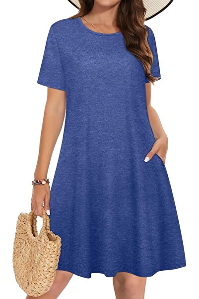GENERAL elescat Summer Dresses for Women Casual Sleeveless Tshirt Beach Flowy...
