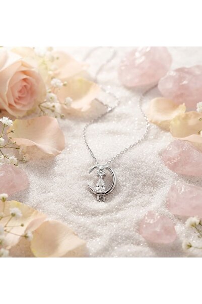 Peach Jewelry Peach Jewerly Κολιέ Από Ασήμι 925 Γατάκι Με Ζιργκόν Ασημί