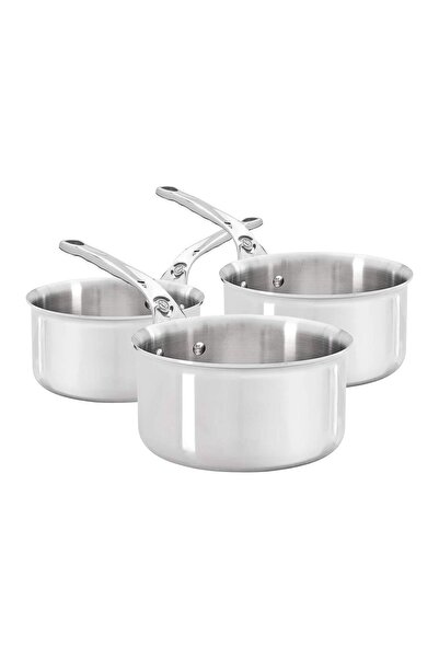De Buyer Stainless steel saucepan set, 5-Ply, 3 pieces, "Affinity" -