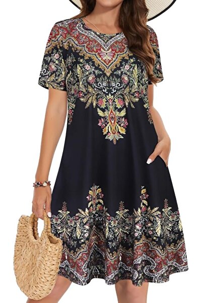 GENERAL elescat Summer Dresses for Women Casual Sleeveless Tshirt Beach Flowy...