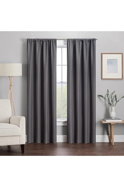 Eclipse Kendall Modern Blackout Thermal Rod Pocket Window Curtain for Bedroom...
