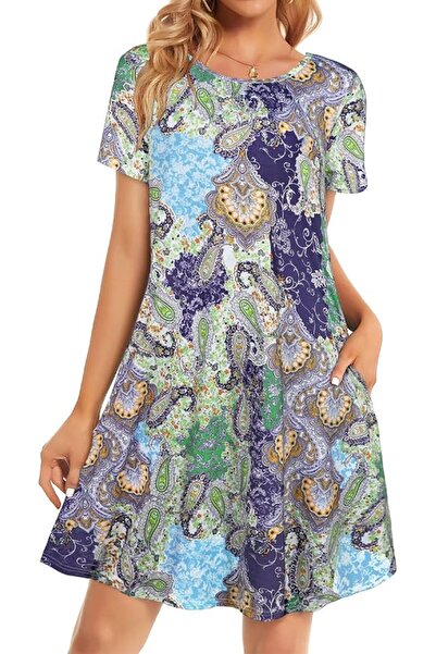 GENERAL elescat Summer Dresses for Women Casual Sleeveless Tshirt Beach Flowy...