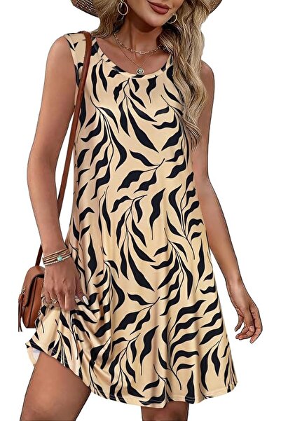 GENERAL elescat Summer Dresses for Women Casual Sleeveless Tshirt Beach Flowy...