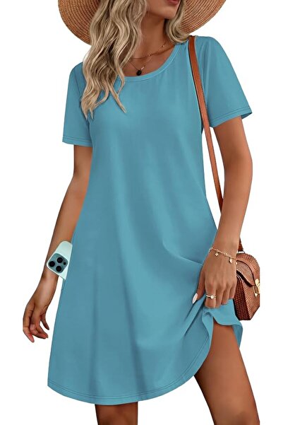 GENERAL elescat Summer Dresses for Women Casual Sleeveless Tshirt Beach Flowy...