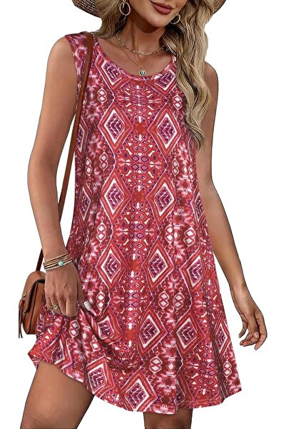 GENERAL elescat Summer Dresses for Women Casual Sleeveless Tshirt Beach Flowy...