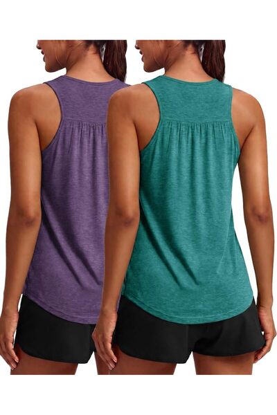 GENERAL PINSPARK Workout Tank Tops Woman Yoga Shirt Racerback Loose Athletic ...