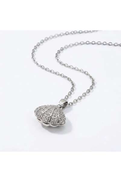 Peach Jewelry Peach Jewerly Μενταγιόν Ανοξείδωτο Ατσάλι Κοχύλι με Κρυμμένο Τε...