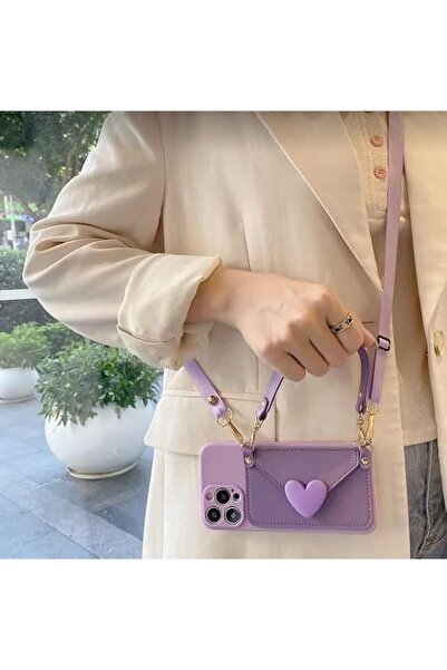 Generic Stylish Purple Crossbody（and Portable）Lanyard Strap Card Holder for i...