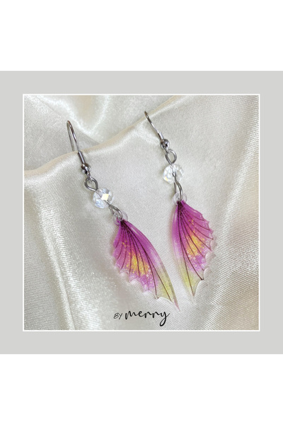 by Merry Peri Kanadı Çelik Küpe, Magical Fairy & Masal Esintili Tasarım, Büyü...