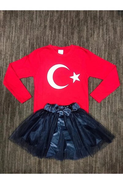 Nacar KIZ ÇOCUK ALT ÜST TAKIM ETEK 23 NİSAN