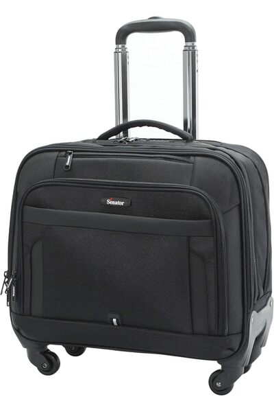 senatore Senator 17-inch Premium Pilot Bag Water Resistant 4 Spinner Wheeled ...