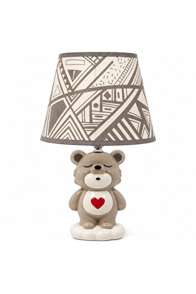Generic Brand Lampă de masă pentru copii cu ursuleț, bază ceramică
