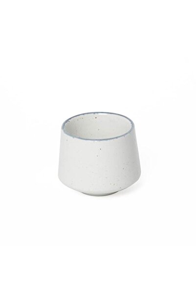 BARISTAR Fajr ceramic coffee cup, 190 ml capacity, white with a blue rim