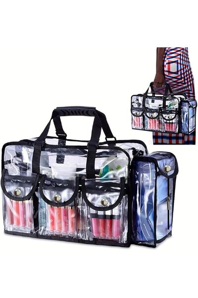 Yelajoy Clear Makeup Bag with Dividers, Large Capacity Transparent Toiletry O...