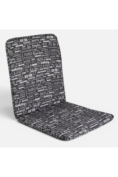 OEM Pernă gri pentru spătarul scaunului de exterior 87x43cm cu imprimeu urban