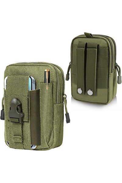 Generic 2 Pcs Tactical Molle Pouch, Nylon EDC Pouch, Waist Bag with Zipper Wa...