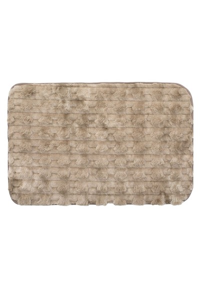 OEM Covor decorativ din blană artificială bej-maro 80x50cm cu dungi