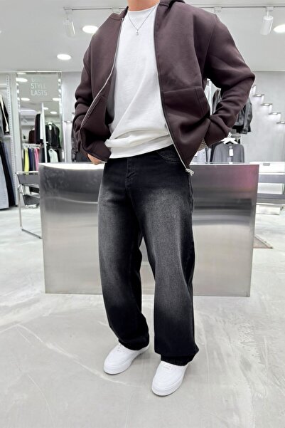 HAFKAGİYİM Siyah Soft Degrade Basic Baggy Pantolon