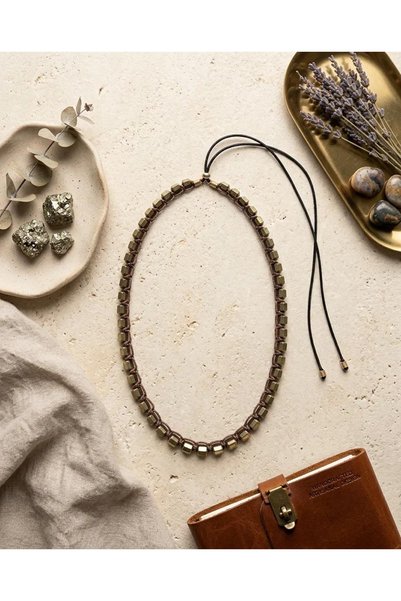 ZEY Gold Color Hematite Natural Stone Adjustable Steel Tip Special Design Women's Necklace