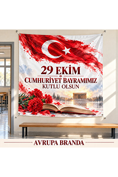 HiperAD Reklam 29 Ekim Cumhuriyet Bayramı Branda Afiş, Türk Bayrağı ve Anıtka...