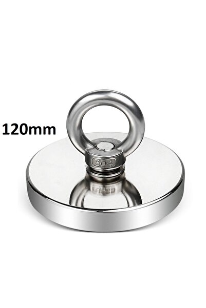 Magnet Süper Güçlü 120mm Çapında Fishing Halkalı Neodyum Pot Mıknatıs , Kanca...