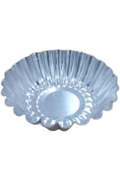 Generic Egg SteelTart Cupcake Cookie Mould Set Silver Pack Of 8 Pcs