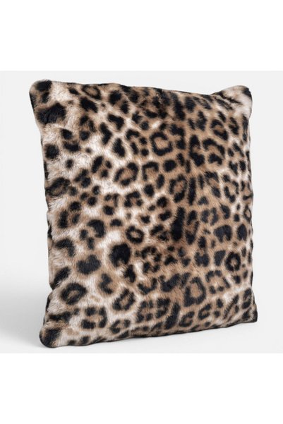 OEM Pernă cu imprimeu leopard din blană artificială 45x45cm