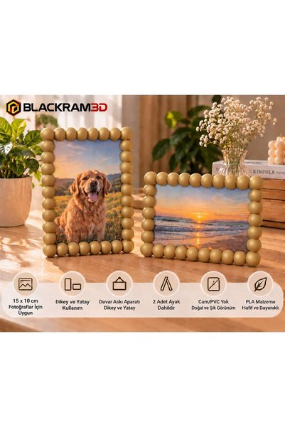 BLACKRAM3D Bubble Fotoğraf Çerçevesi – 10x15 cm Fotoğraf Uyumlu, Dikey/Yatay ...