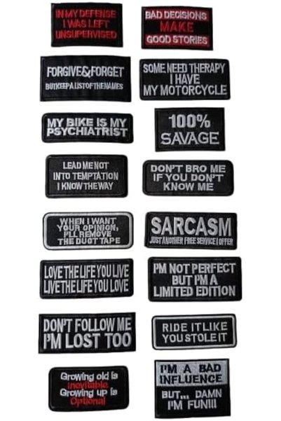 Generic 16 pcs Bikers Collection Iron On Patches for Clothing Embroidered Pat...