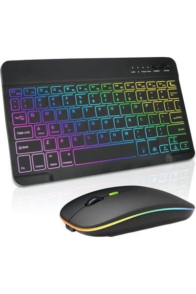 URBBKING Ultra-slim Bluetooth Keyboard and Mouse Combo for iPad Rechargeable ...