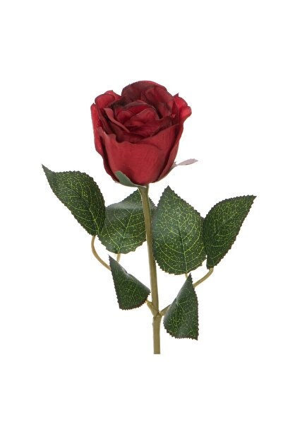 OEM Floare artificială de trandafir roșu, lungime tulpină 30cm