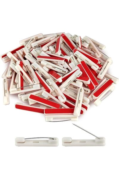 Yelajoy 100pcs White Plastic Safety Bar Pins1.46 Inch, Non-Bending Name Tag P...