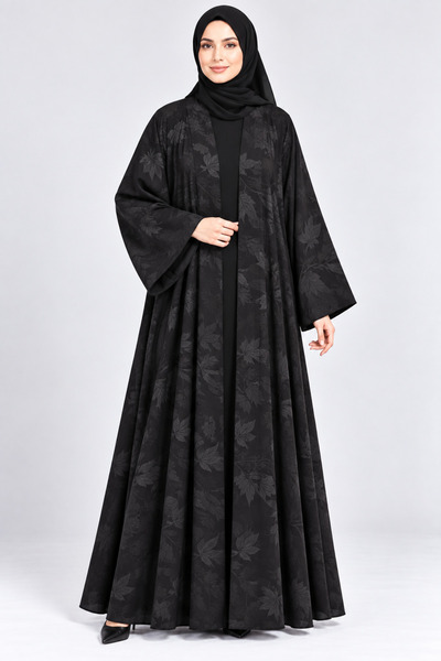 Jannat Elegant Internet Abaya with Stylish Patterns - Black
