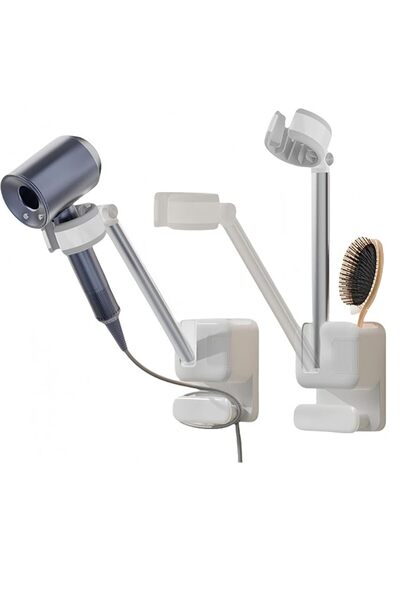 Generic Wall-mounted Hands-free Hair Dryer Holder, Adjustable Hair Dryer Hold...