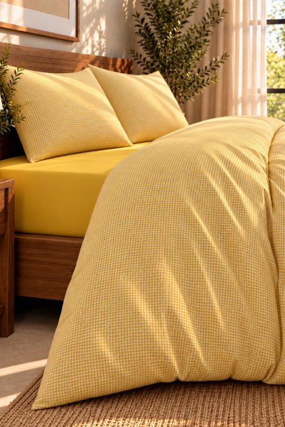 Loyal Home %100 Pamuk 160 TC (63 Tel) Çift Kişilik Nevresim Takımı Sarı