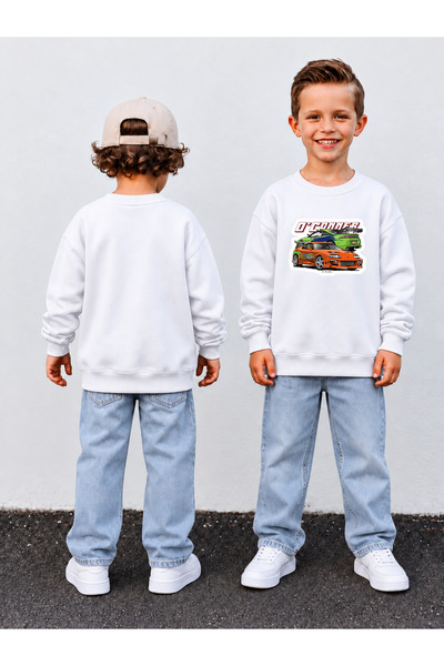 LORVEX Crew Neck Sweatshirt for Boys, Printed 3-Yarn Hooded Winter Sweatshirt
