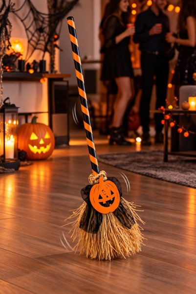 DODOMAR Halloween Cadılar Bayramı Dans Eden Yürüyen Süpürge Sesli Işıklı Balk...