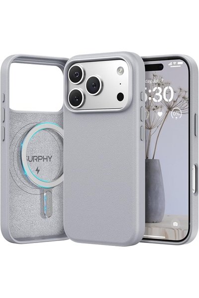 SURPHY Designed for iPhone 17 Leather Case, Compatible with MagSafe Wireless ...