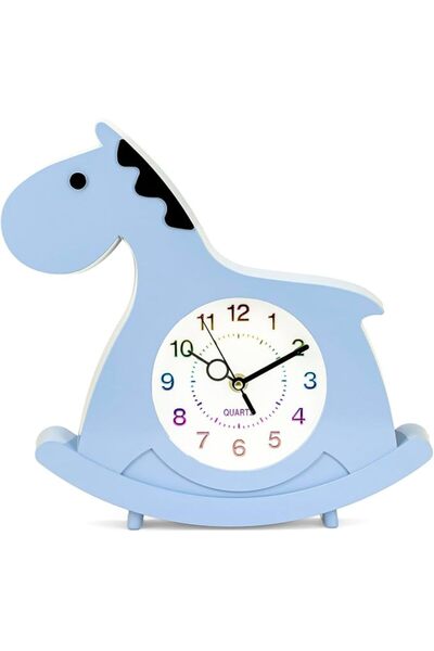 Cuisine Art Magical Horse Wall & Table Clock – Silent Non-Ticking Sweep Movement – 3D Cloud & Star D