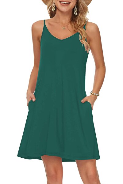 GENERAL MISFAY Women's Summer Spaghetti Strap Casual Swing Tank Beach Cover U...